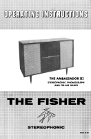 Fisher AMBASSADOR-3 - Owners Manual